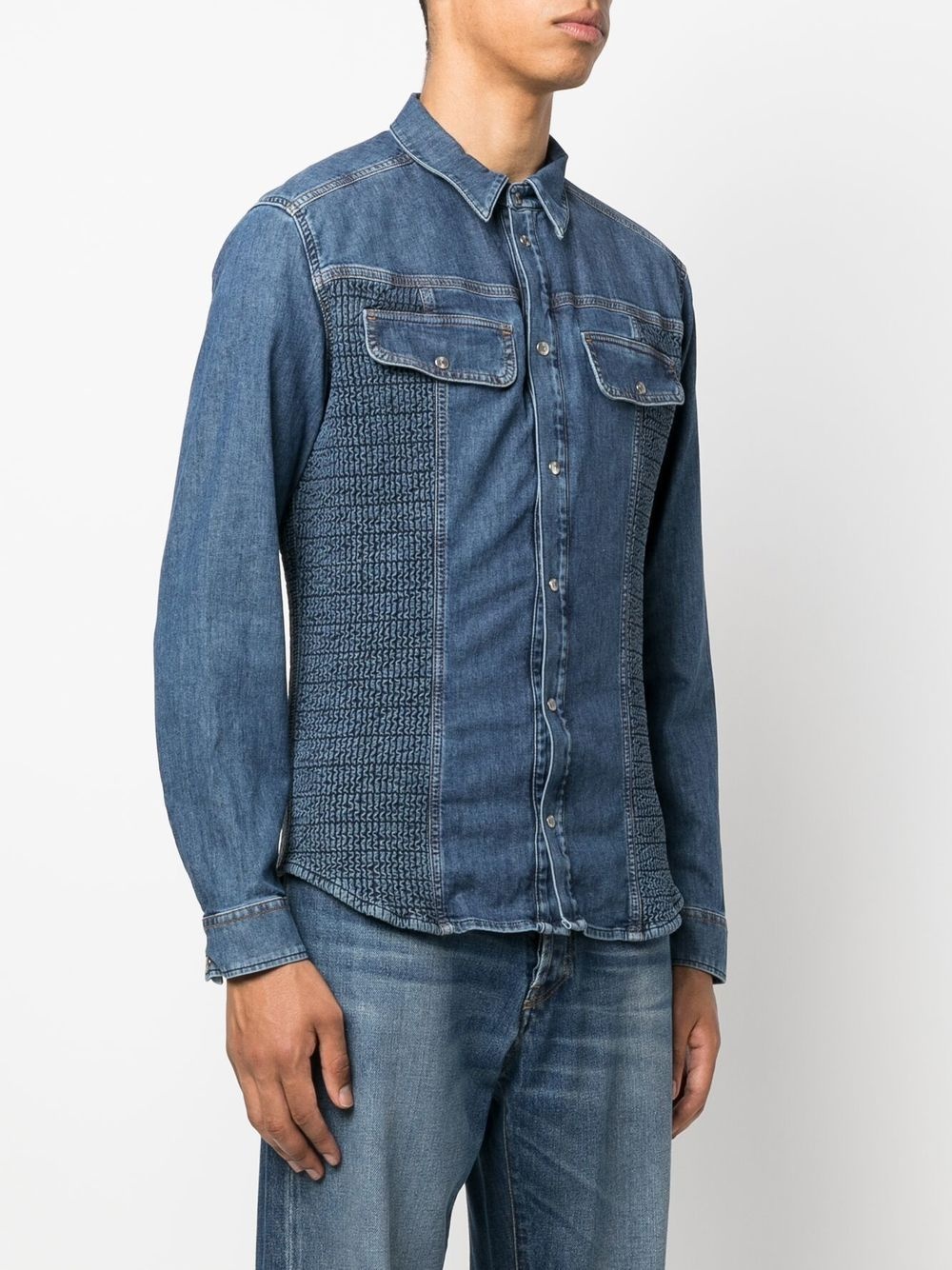 D-WESTY-FS smocked denim shirt - 3