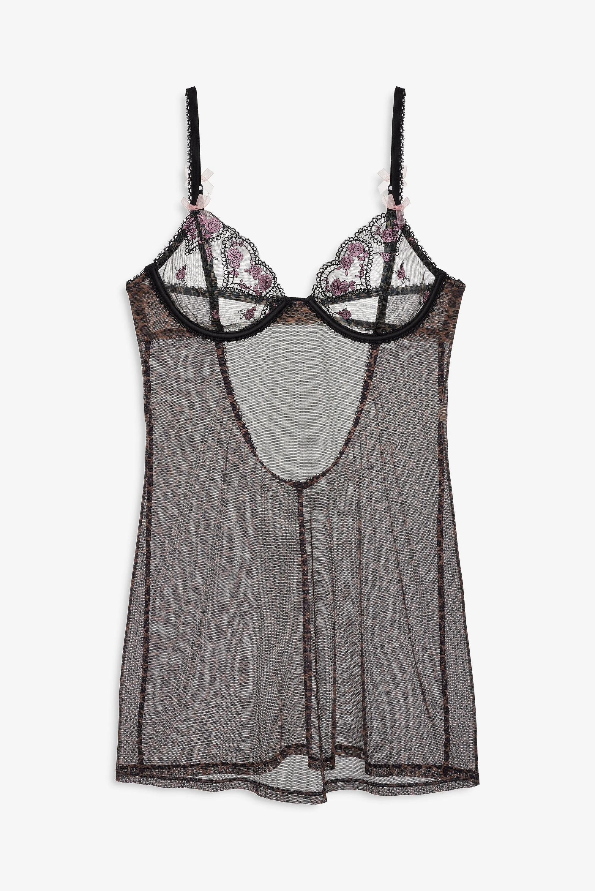 Cheetah Hearts Slip Dress - 1