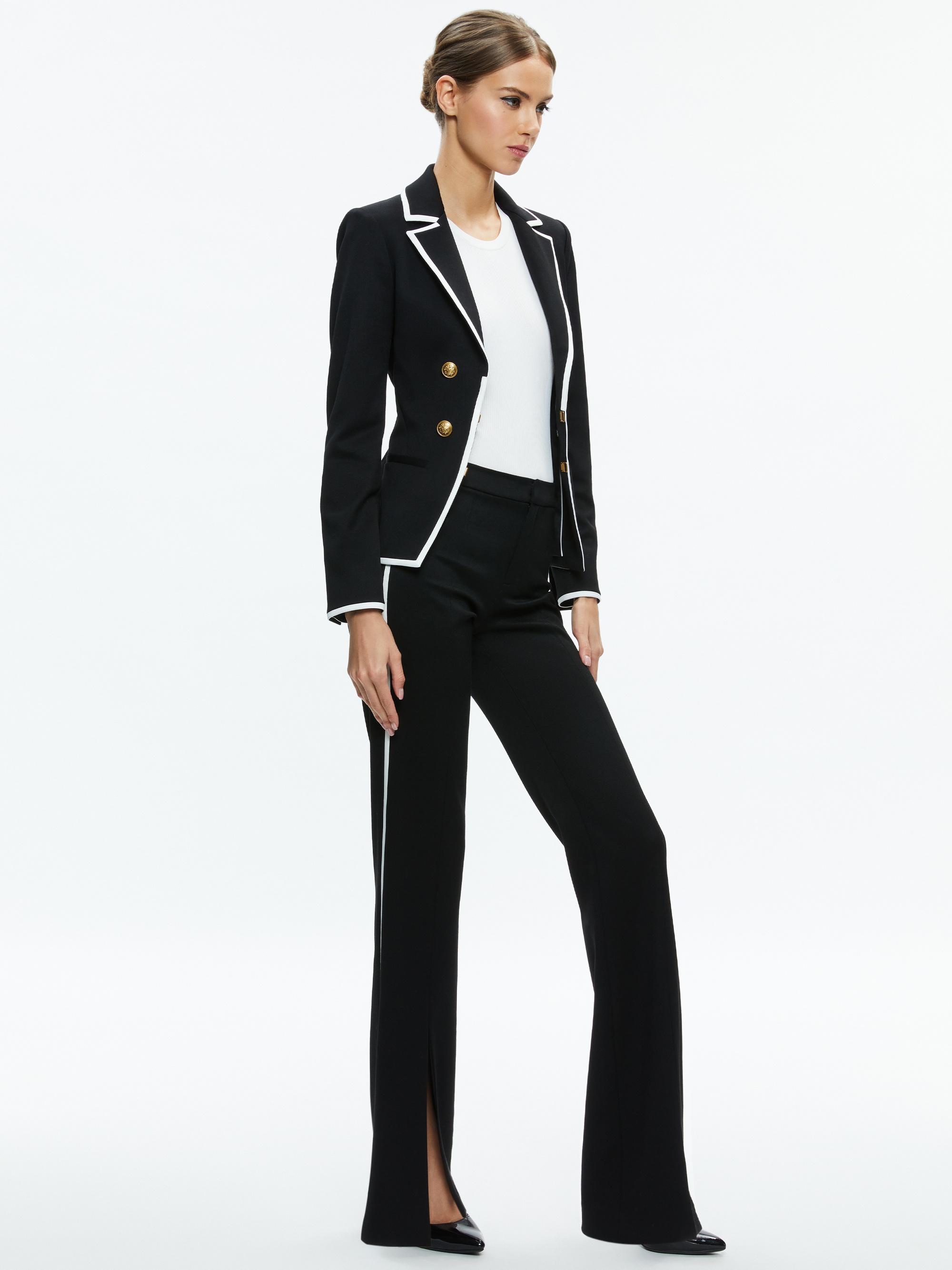 MYA CONTRAST PIPING FITTED BLAZER - 6