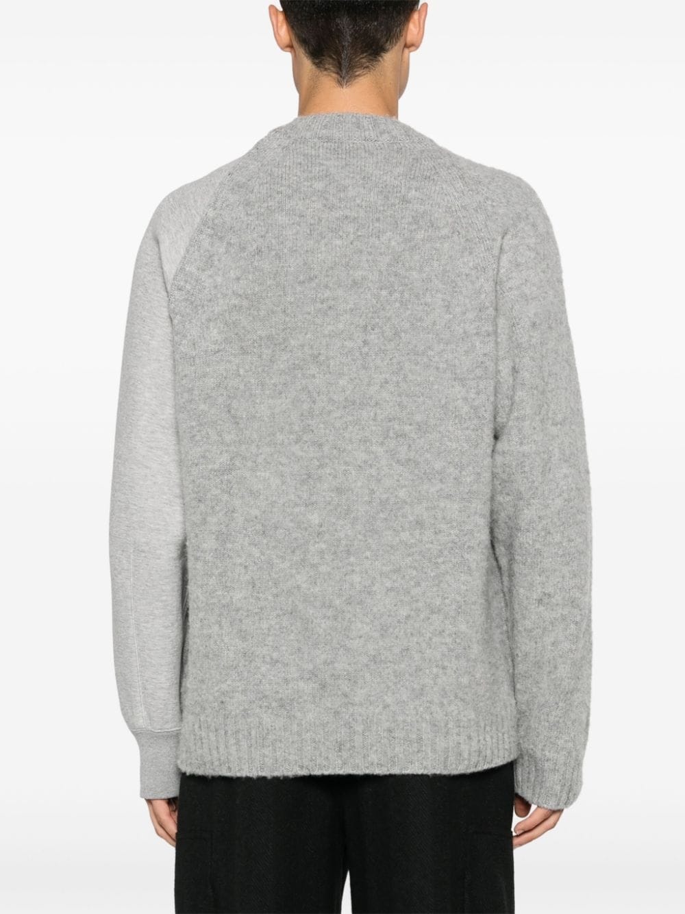 knitted-panels sweatshirt - 4