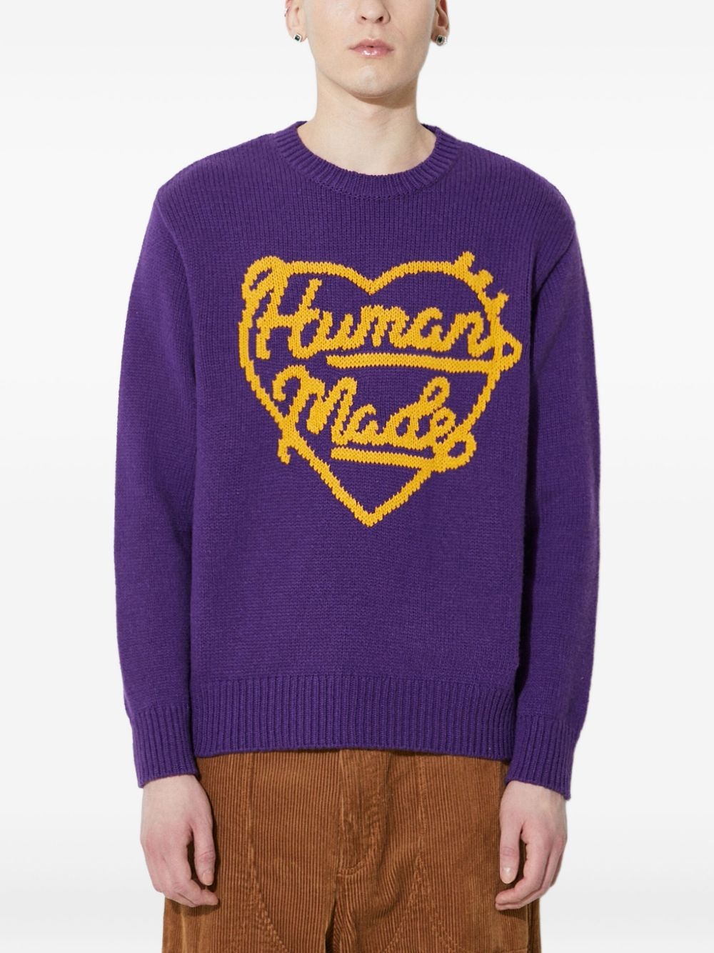 heart-logo knit jumper - 2