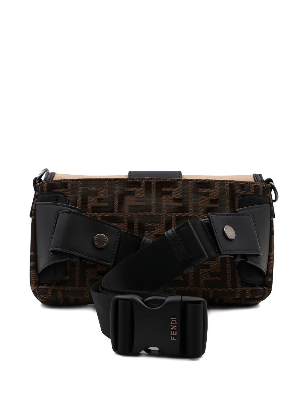 leather-jacquard baguette - 3