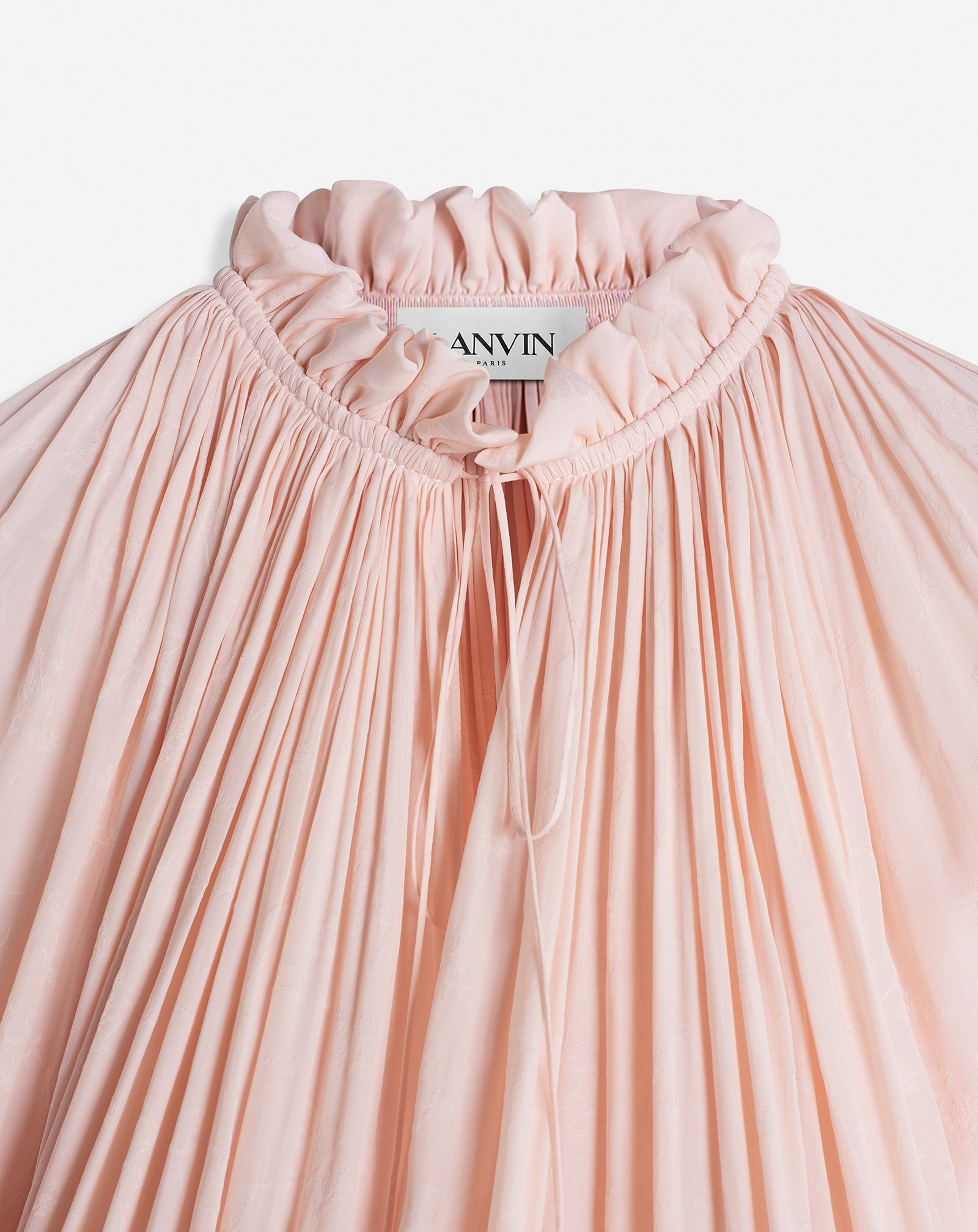 LONG-SLEEVE JACQUARD CHARMEUSE BLOUSE - 3