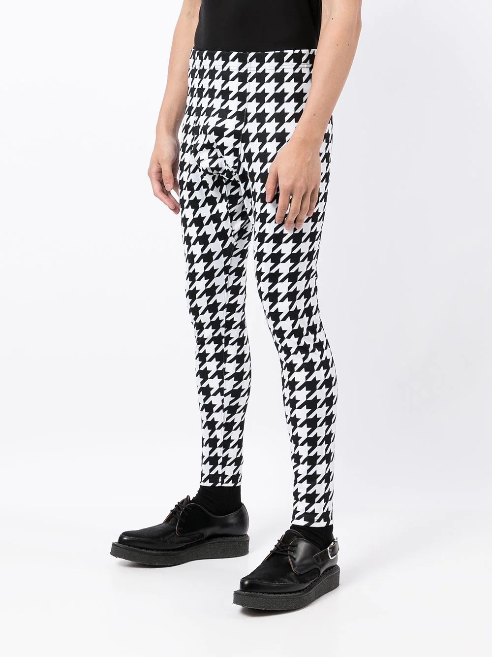 asymmetric houndstooth leggings - 3