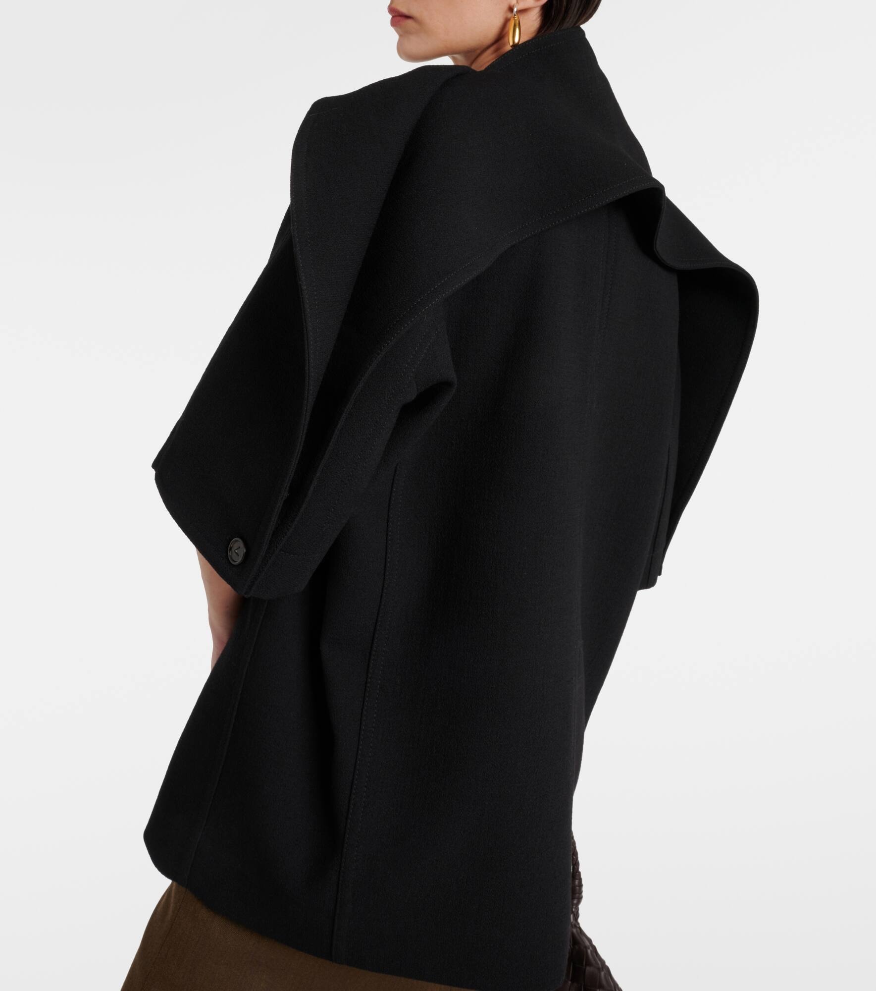 Draped virgin wool crêpe top - 6