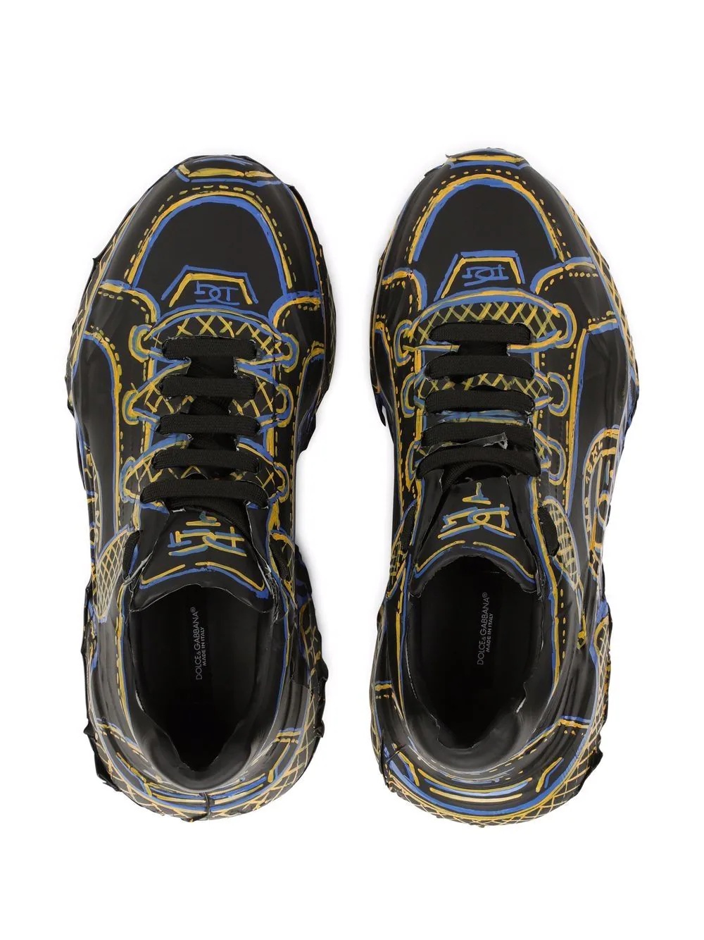 graffiti lace-up sneakers - 4