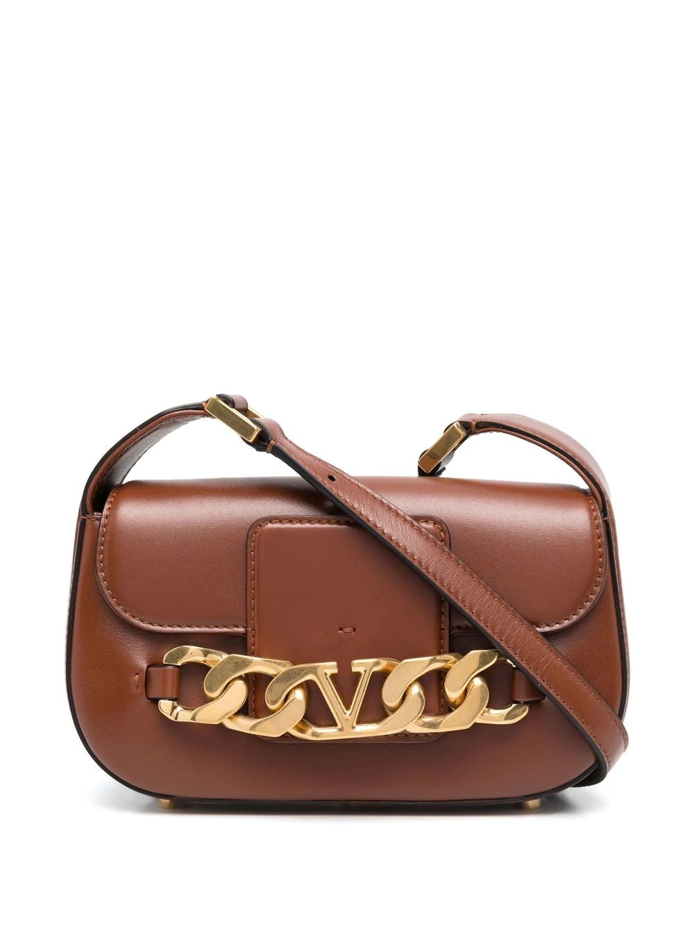 VLogo leather crossbody bag - 1