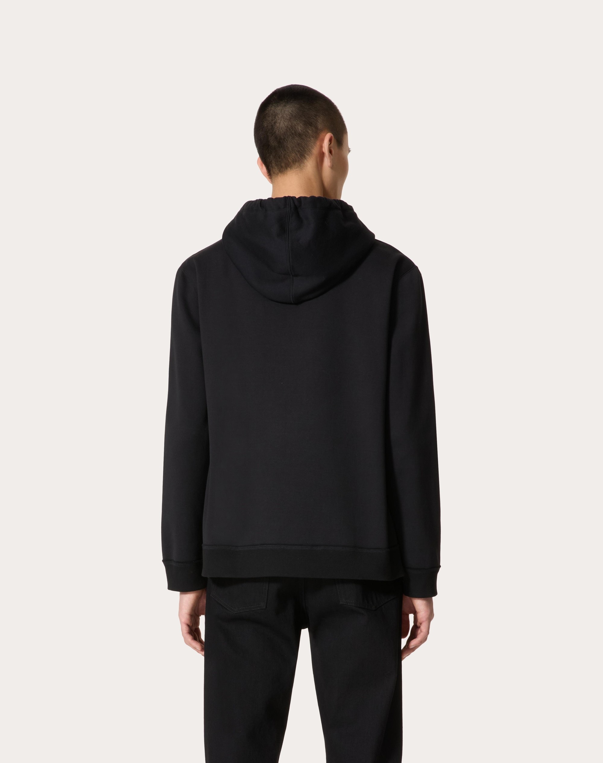 COTTON HOODED SWEATSHIRT WITH BLACK UNTITLED STUDS - 4