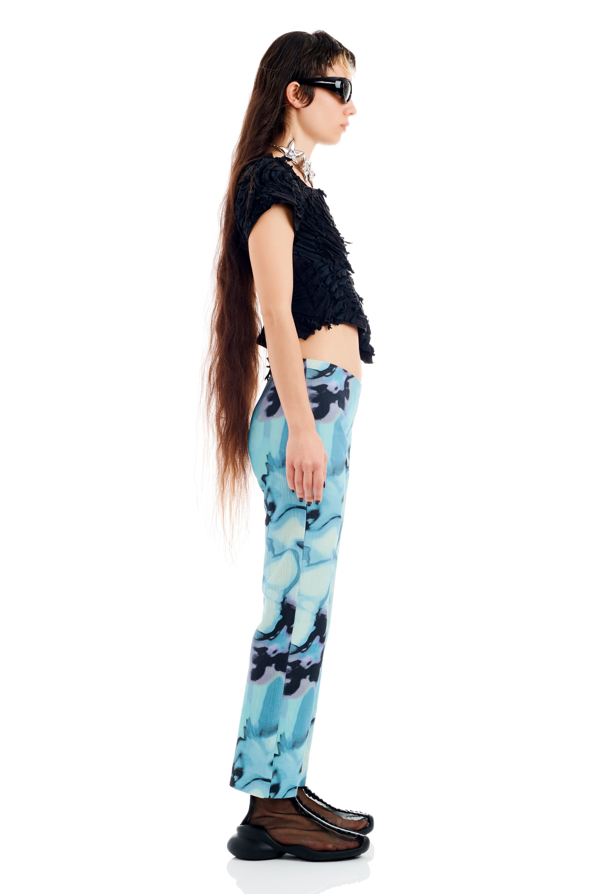 MARIPOSA PANT SKY WATERCOLOR FLORAL - 4