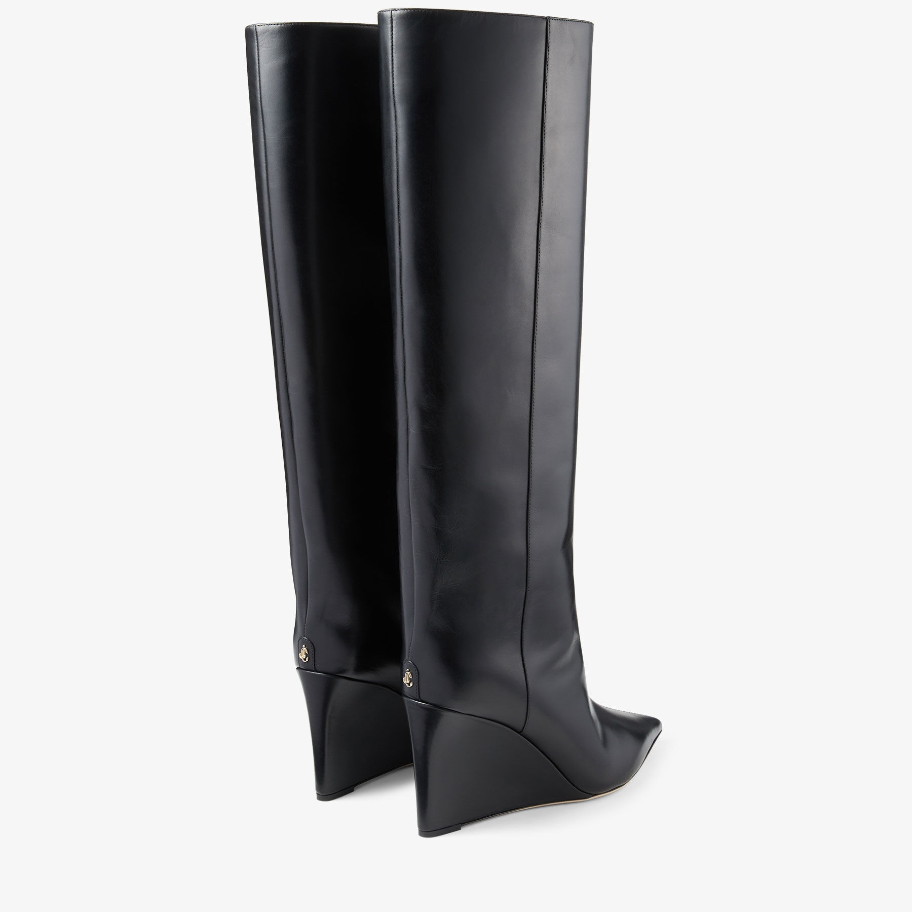 Blake Knee Boot 85
Black Calf Leather Wedge Knee-high Boots - 5