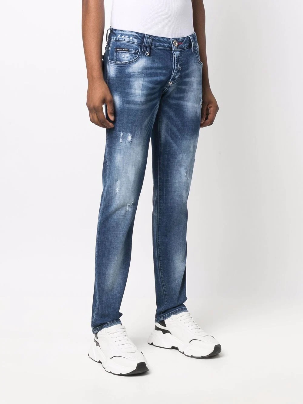 Destroyed straight-cut jeans - 3