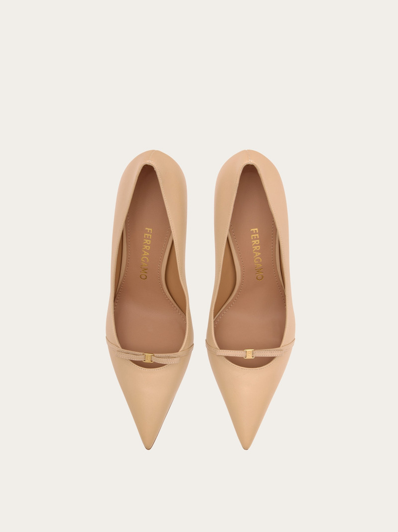 FERRAGAMO Mini bow mid heel pump outlook