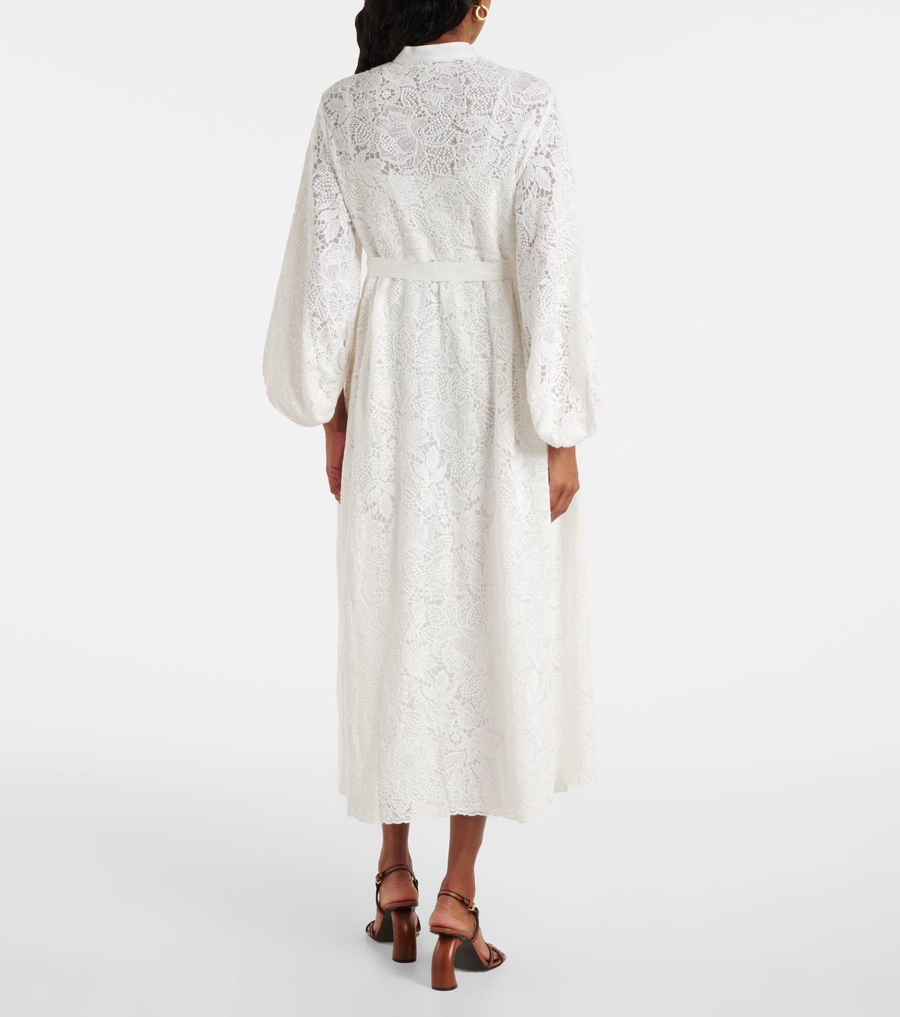 Embroidered cotton lace midi dress - 3