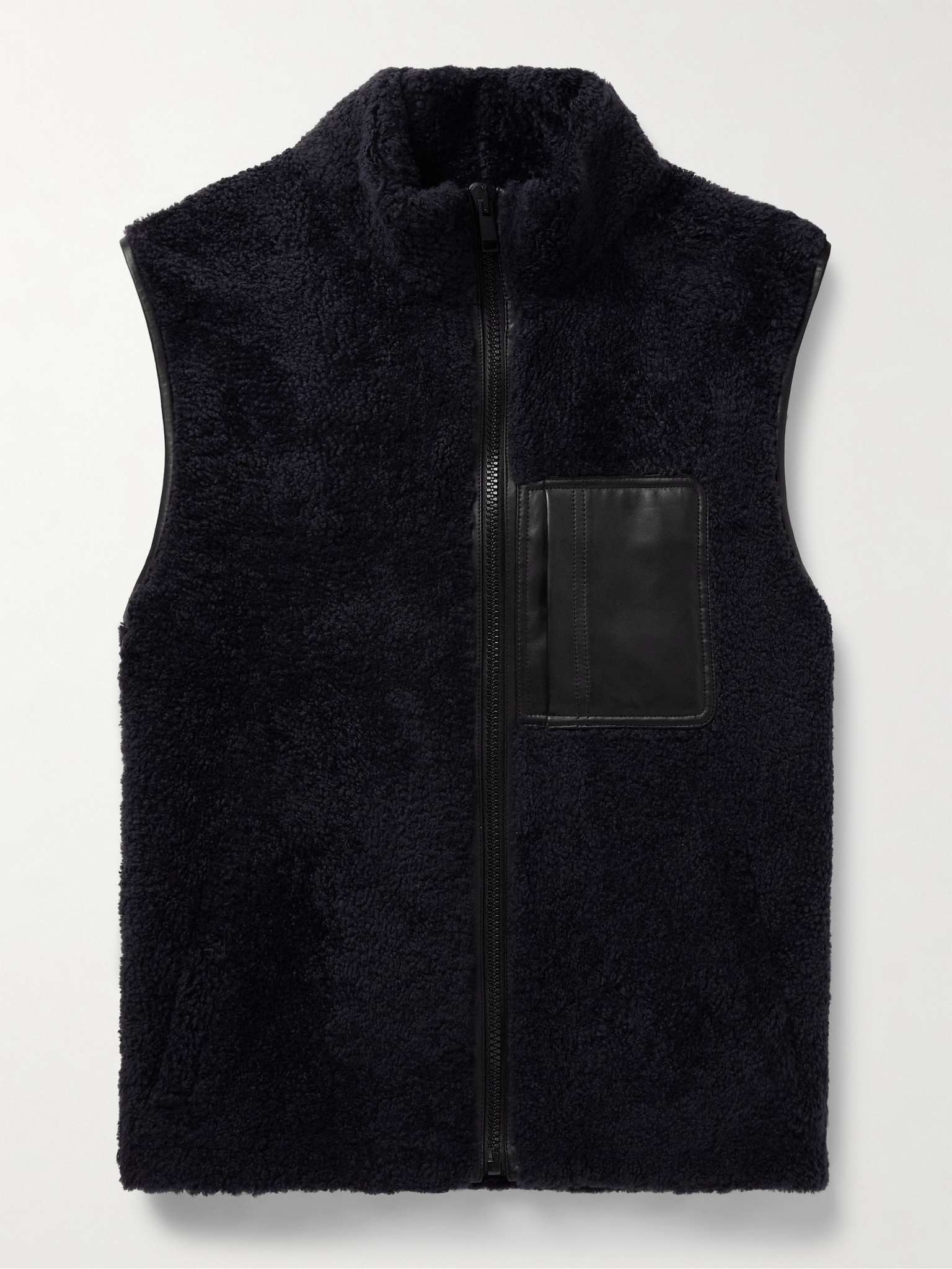Leather-Trimmed Shearling Gilet - 1