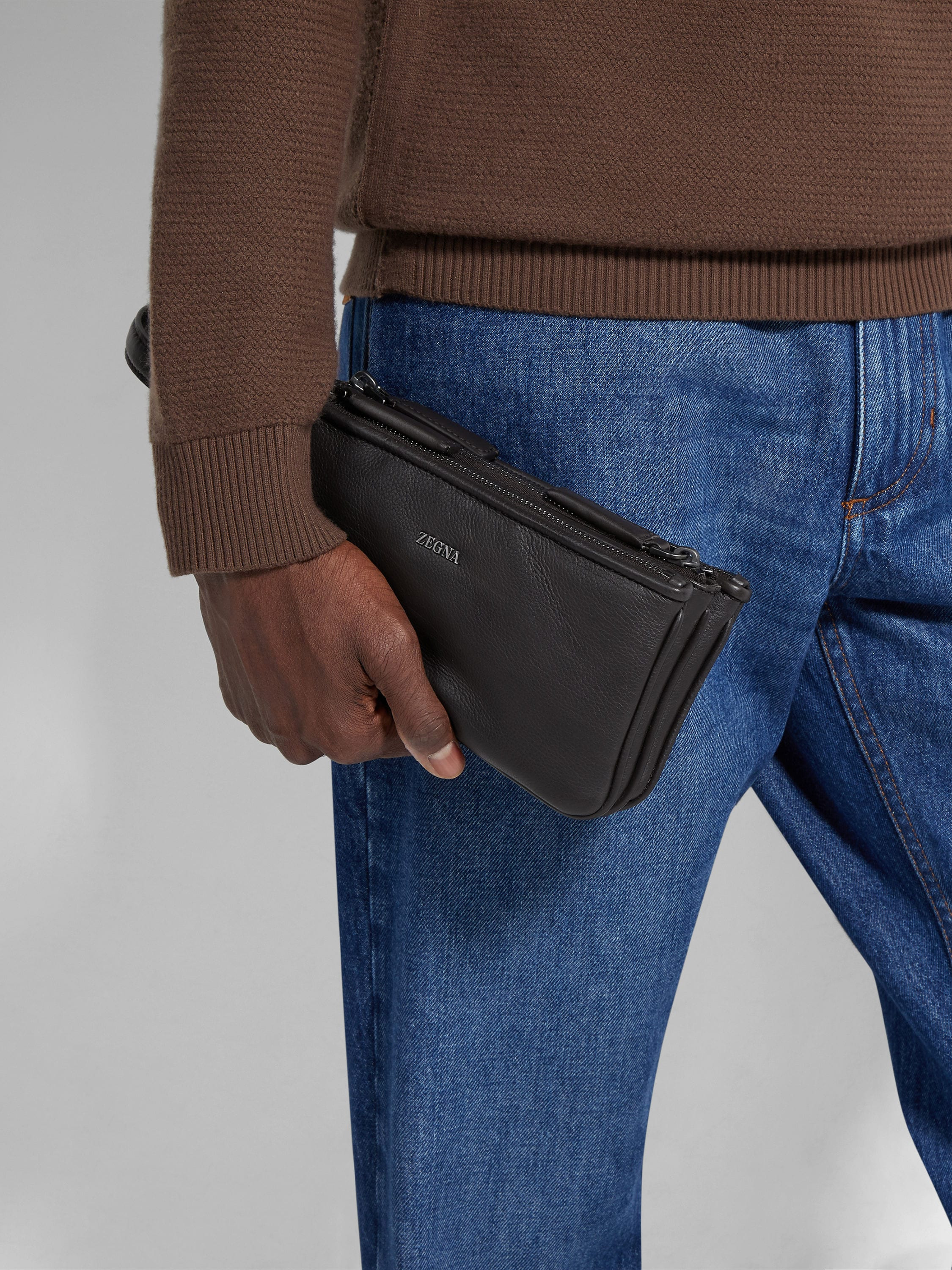 DARK BROWN SECONDSKIN POUCH - 4