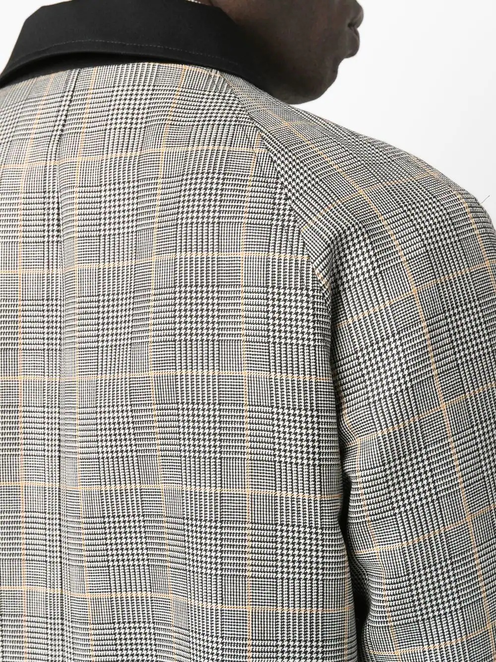 single-breasted check-print coat - 5