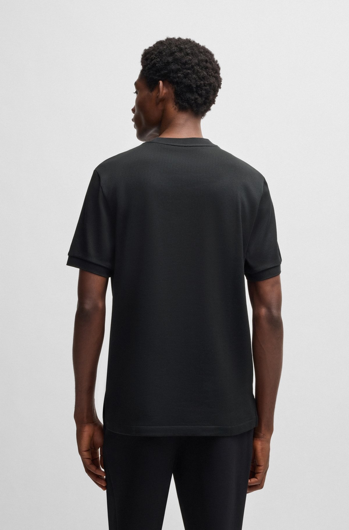 REGULAR-FIT T-SHIRT IN SEERSUCKER FABRIC - 5