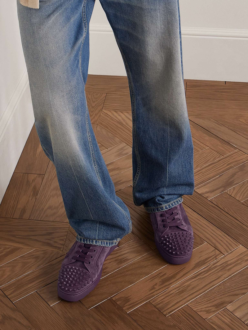 Christian Louboutin Louis Junior Spikes Cap-Toe Suede Sneakers outlook