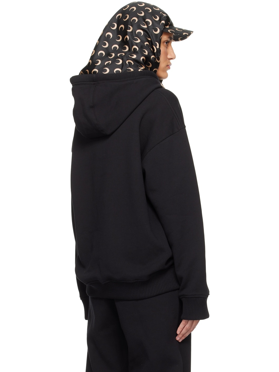 Black Embroidered Hoodie - 3