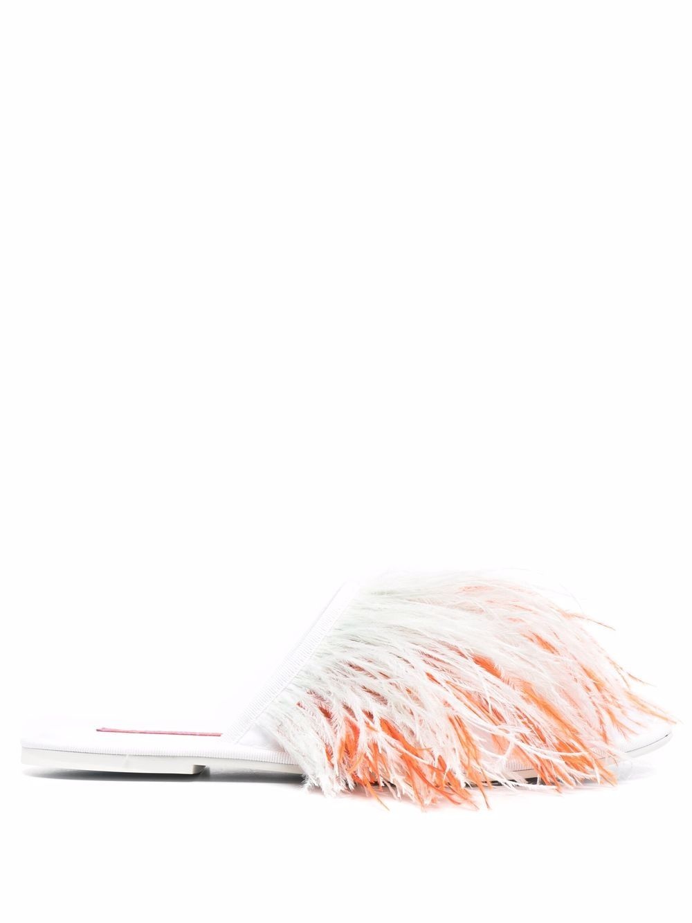 feather embellished slippers - 1