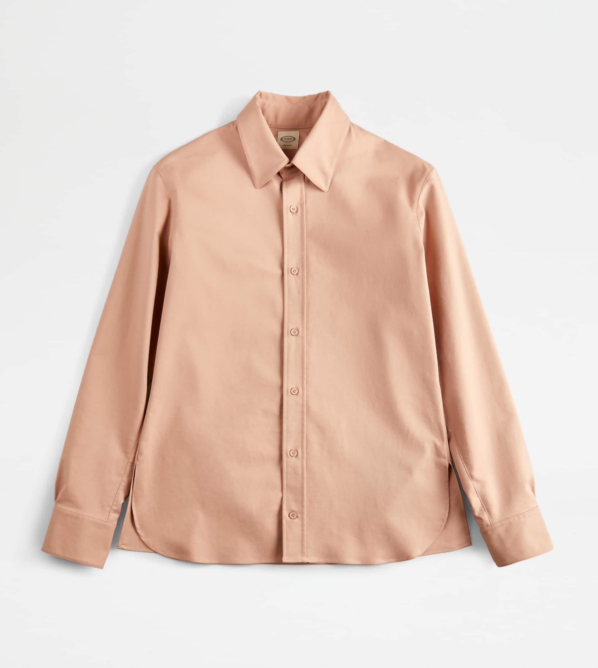 SHIRT IN STRETCH COTTON - BEIGE - 1