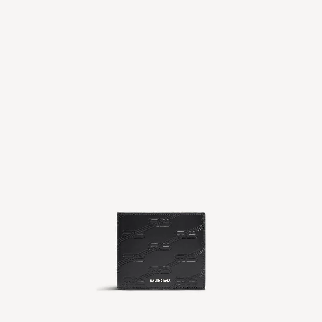 Men's Embossed Monogram Square Folded Wallet In Box in Black - 1