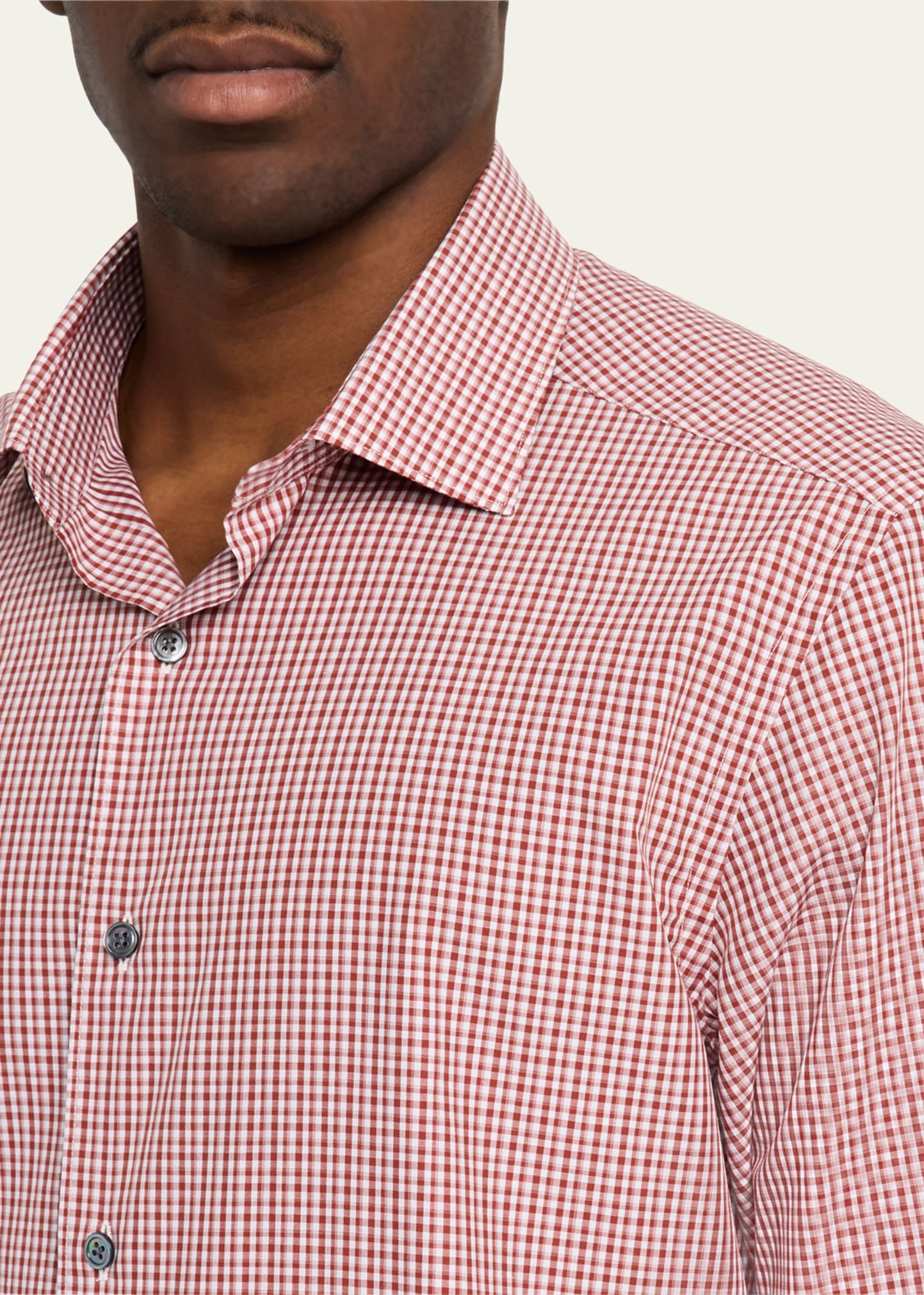 Men's Cotton Check Casual Button-Down Shirt - 5