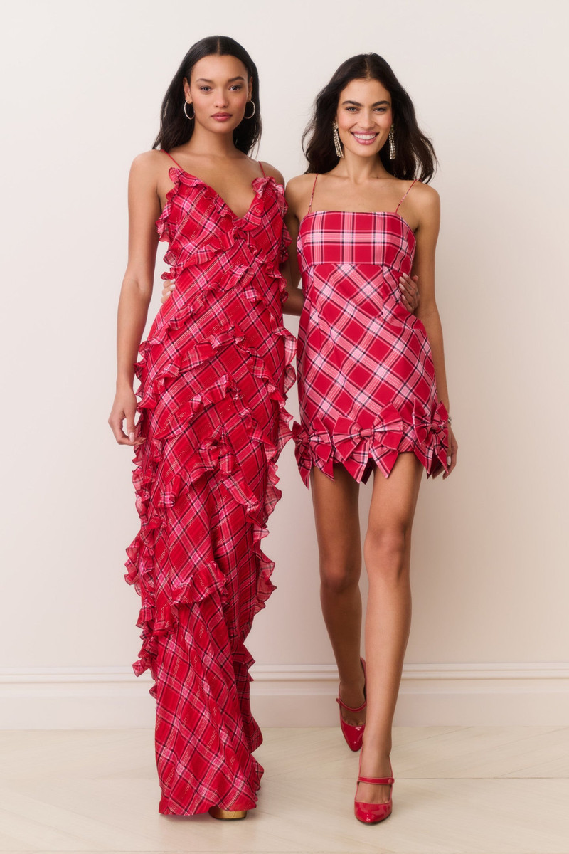 Kennedi Tartan Bow Mini Dress 3