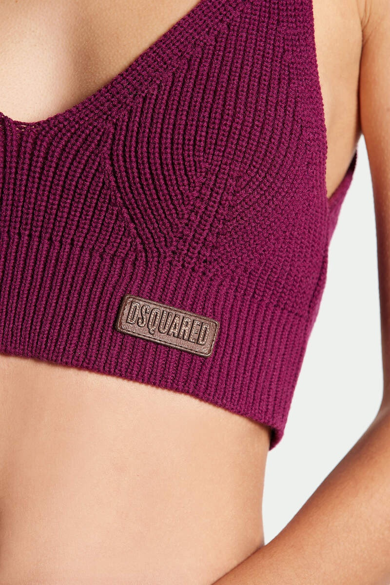 CROPPED TOP HALF CARDIGAN STITCH KNIT 4