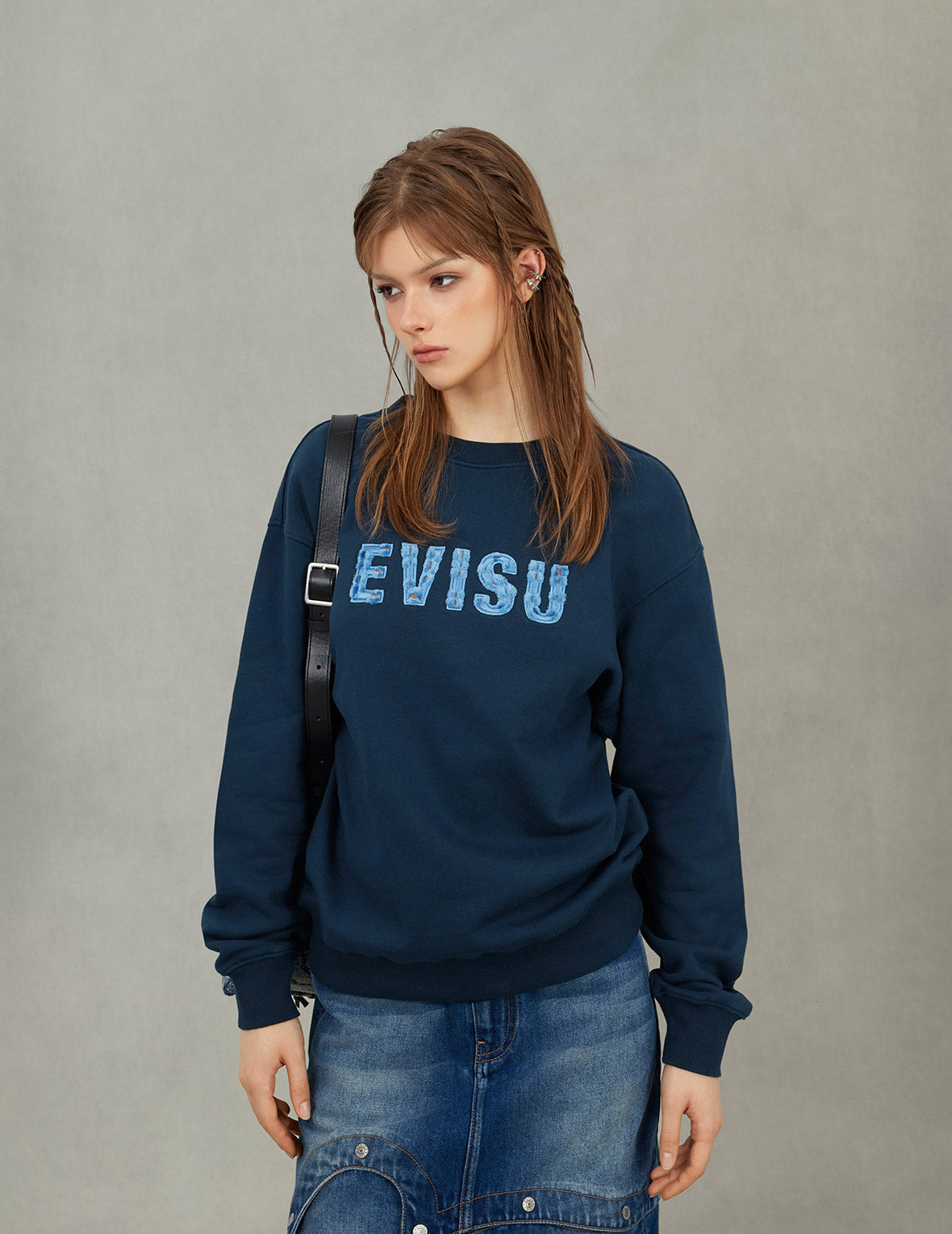 Logo Embroidery Oversized Sweatshirt - 9