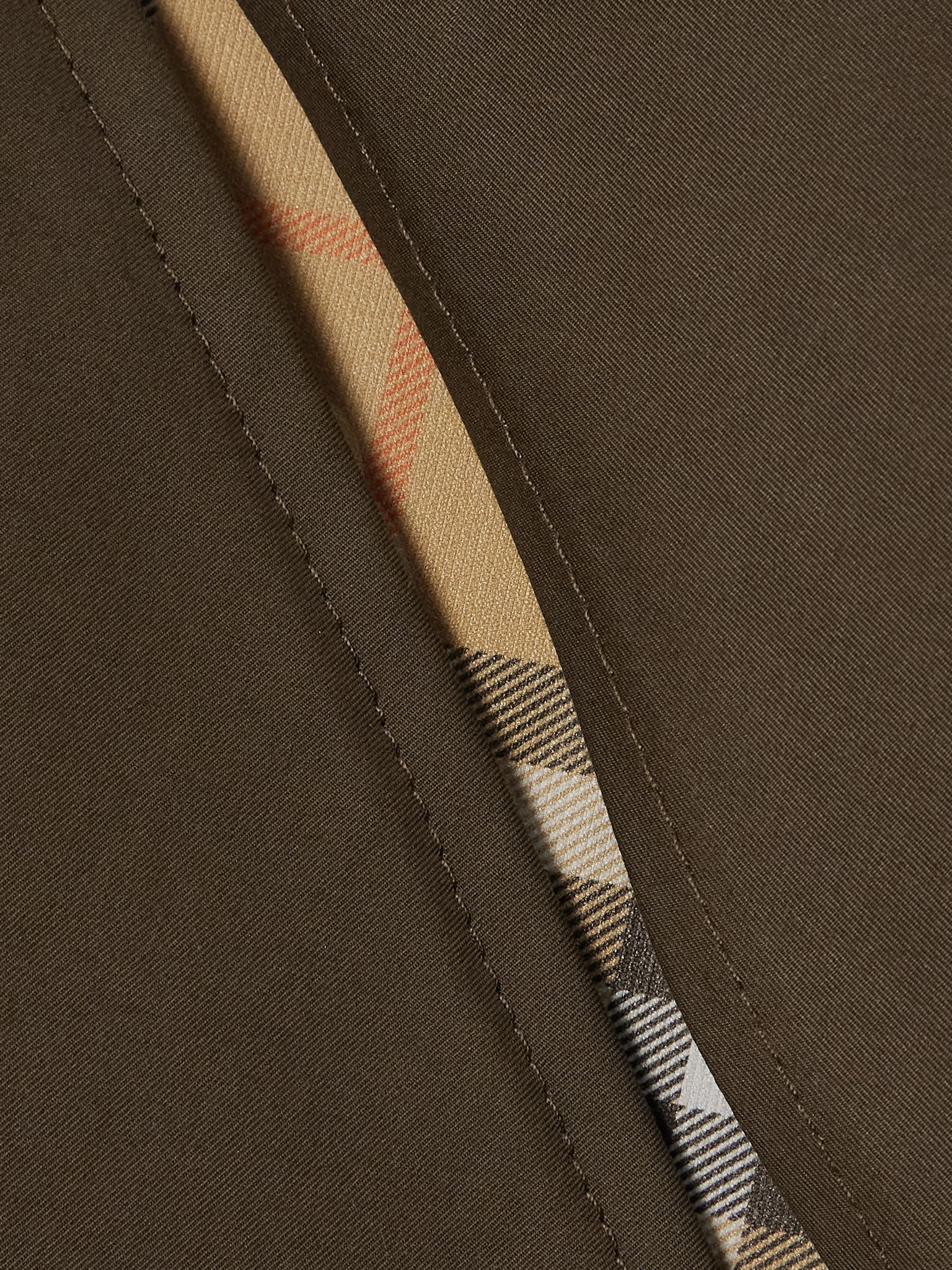 Double-breasted cotton-gabardine cape Dark green - 5