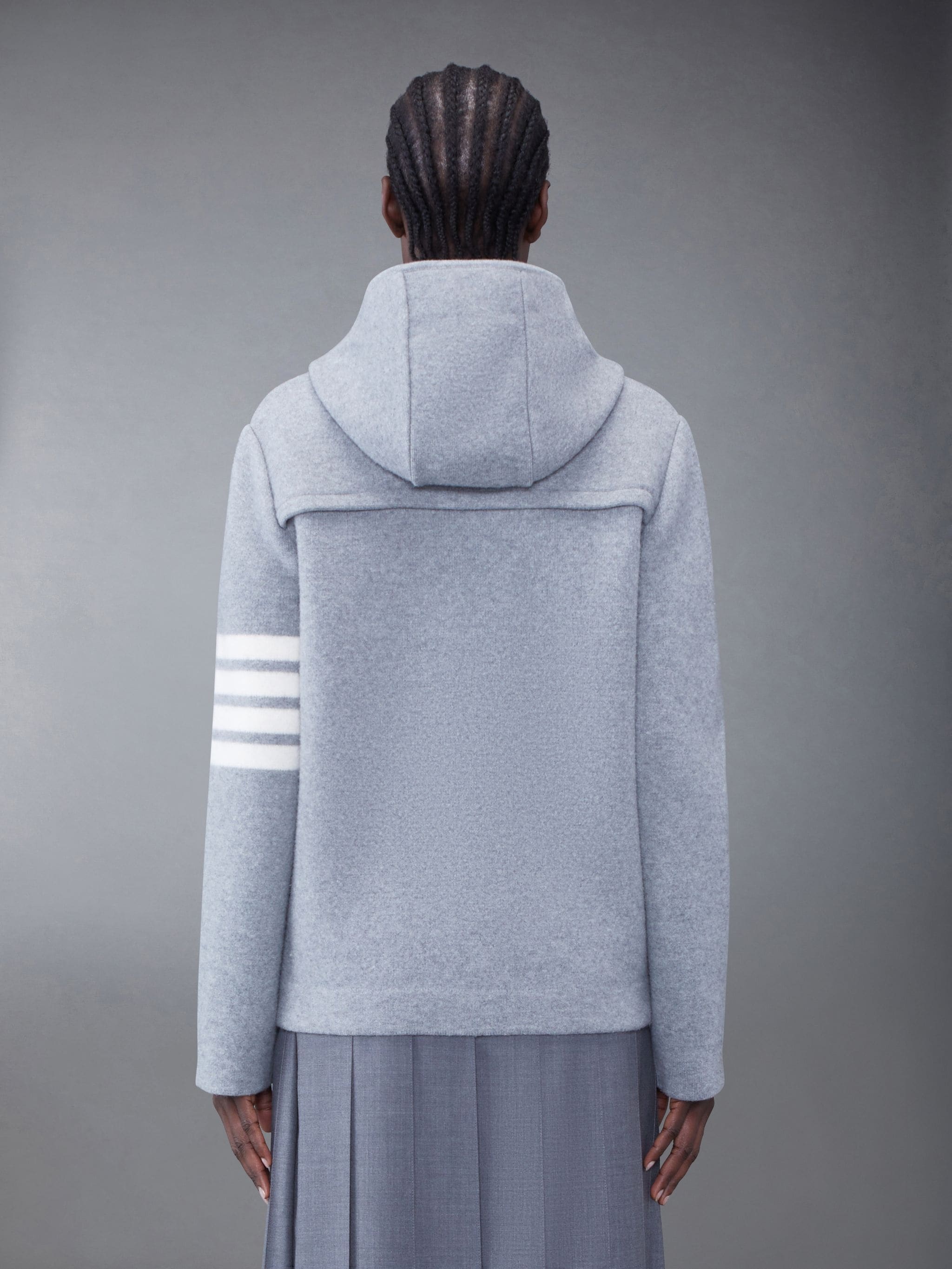 Boiled Wool 4-Bar Hooded Duffle Jacket - 2