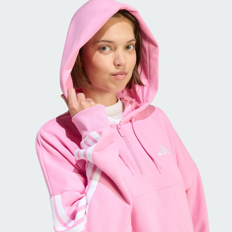 Essentials 3-Stripes French Terry Quarter-Zip Hoodie 5