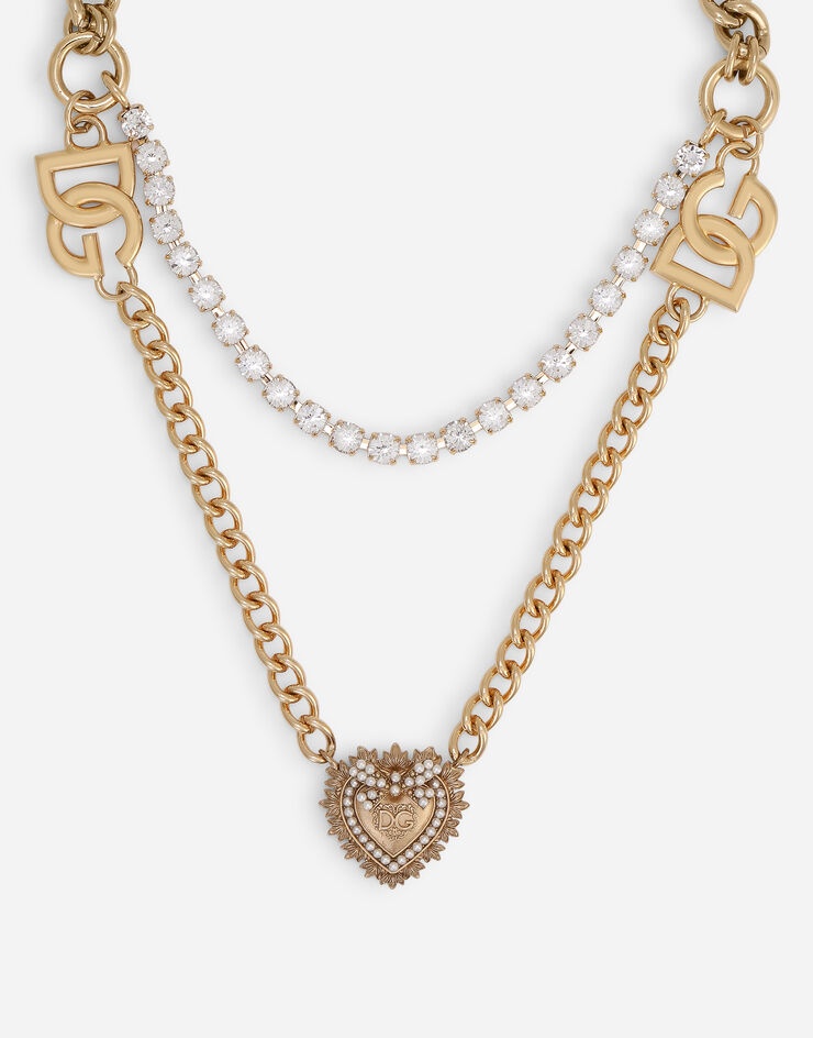 Double-chain necklace with sacred heart pendant - 3