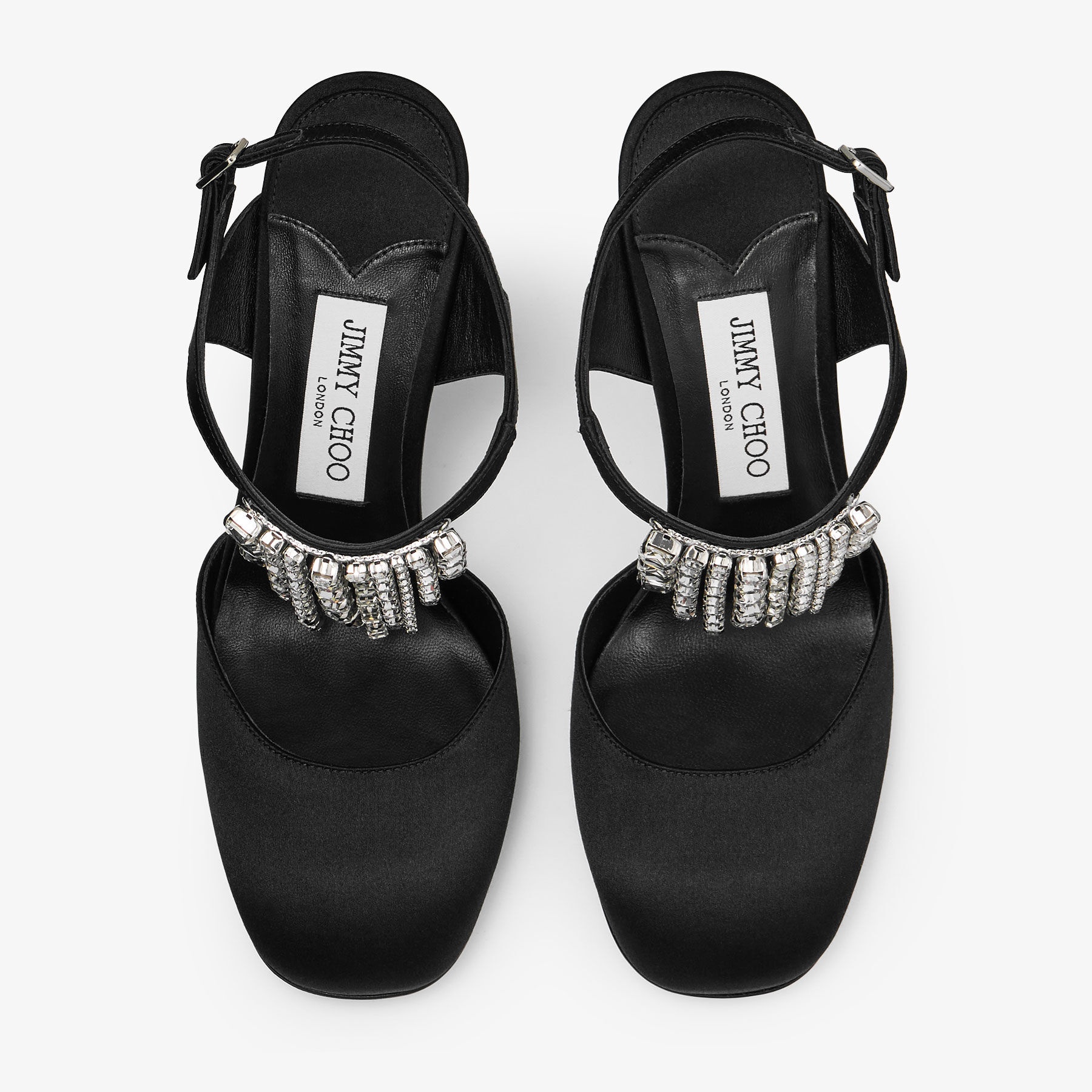 JIMMY CHOO Verity 95 Black Satin Pumps | REVERSIBLE