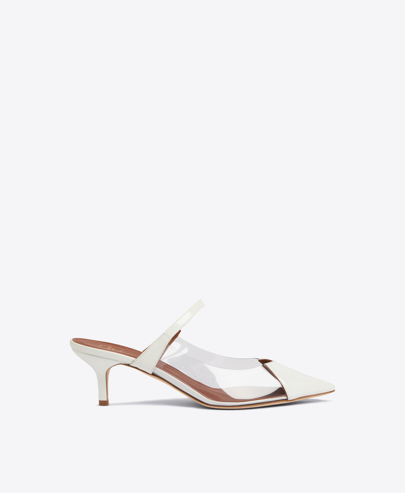 Marli 45 - White PVC Kitten Heels 1