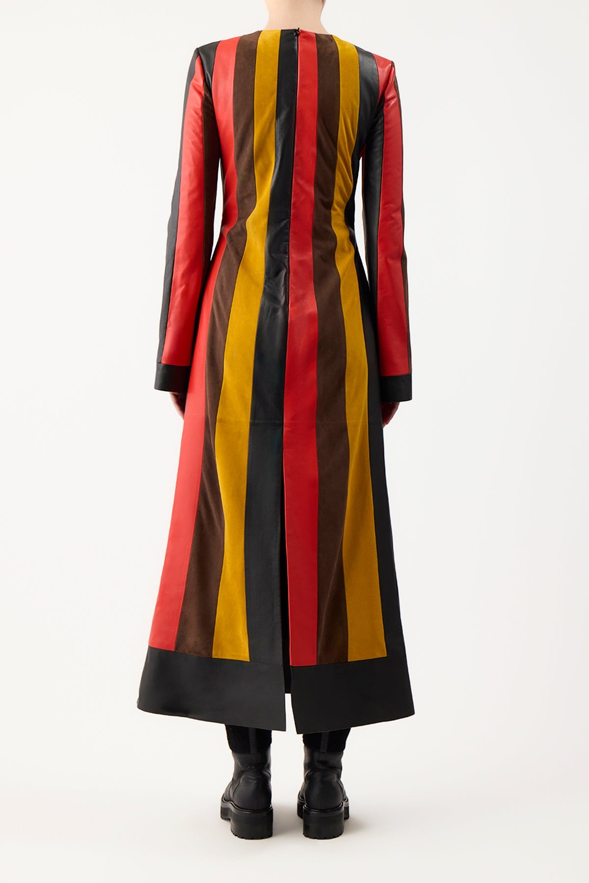 Taylor Dress in Multi Stripe Leather - 5