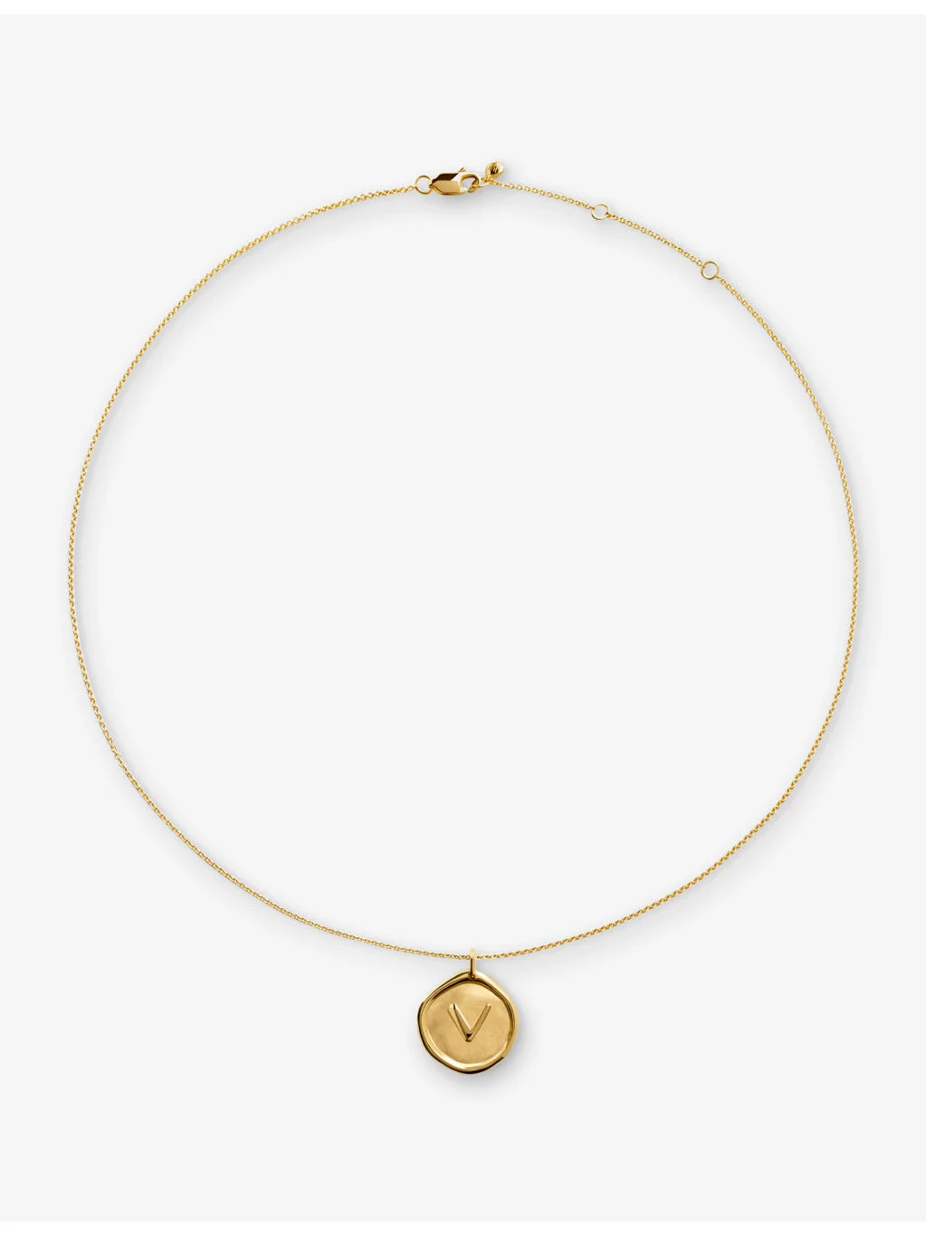 Initial-P Stamp 18ct Yellow Gold-Vermeil Chain Necklace - 1