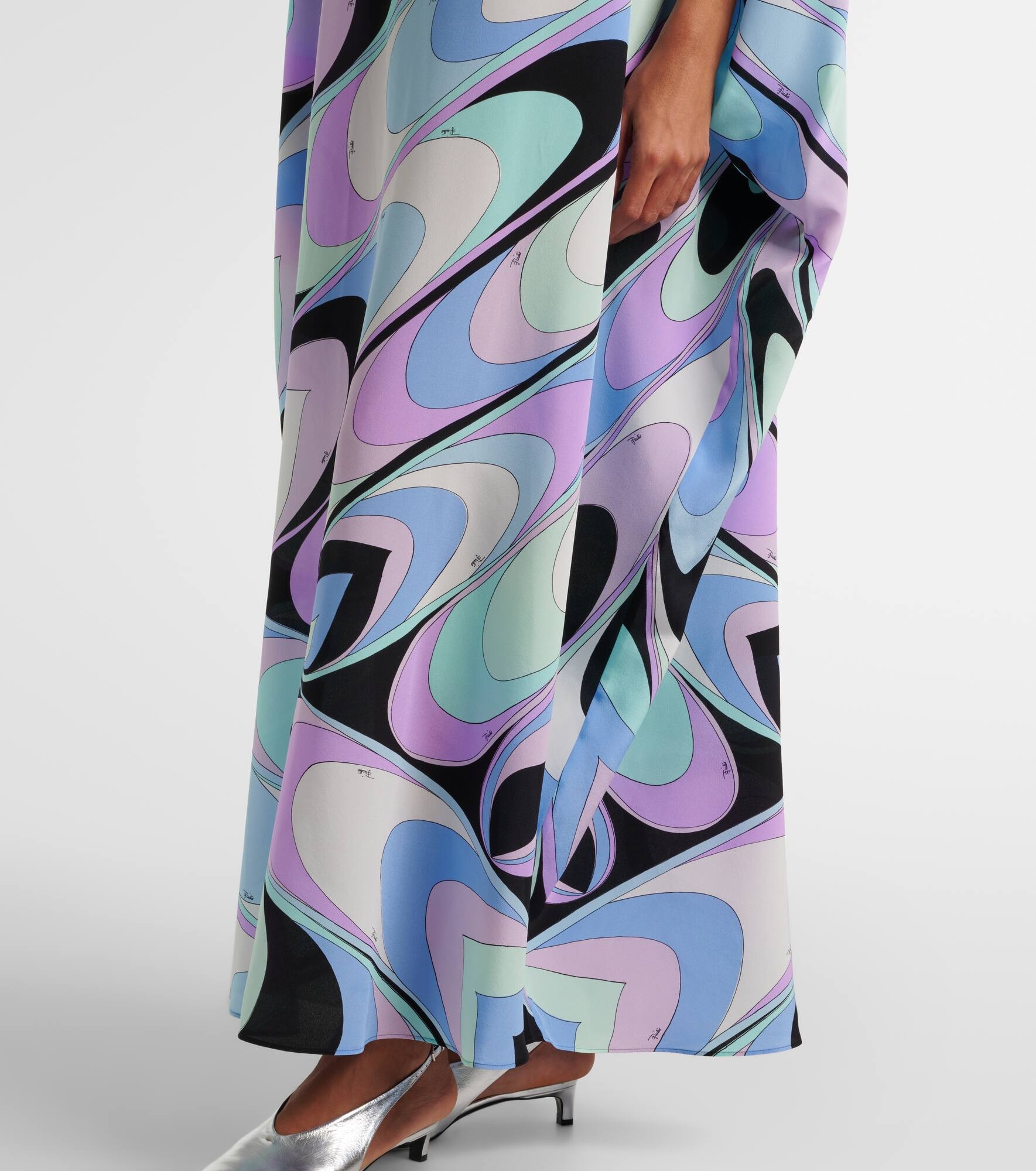 Iride silk crêpe de chine kaftan - 5