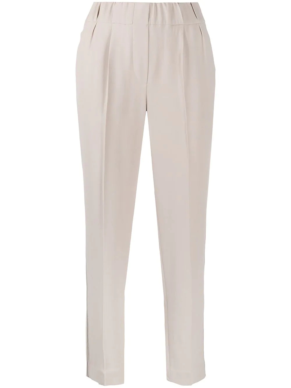 elasticated waistband tapered trousers - 1