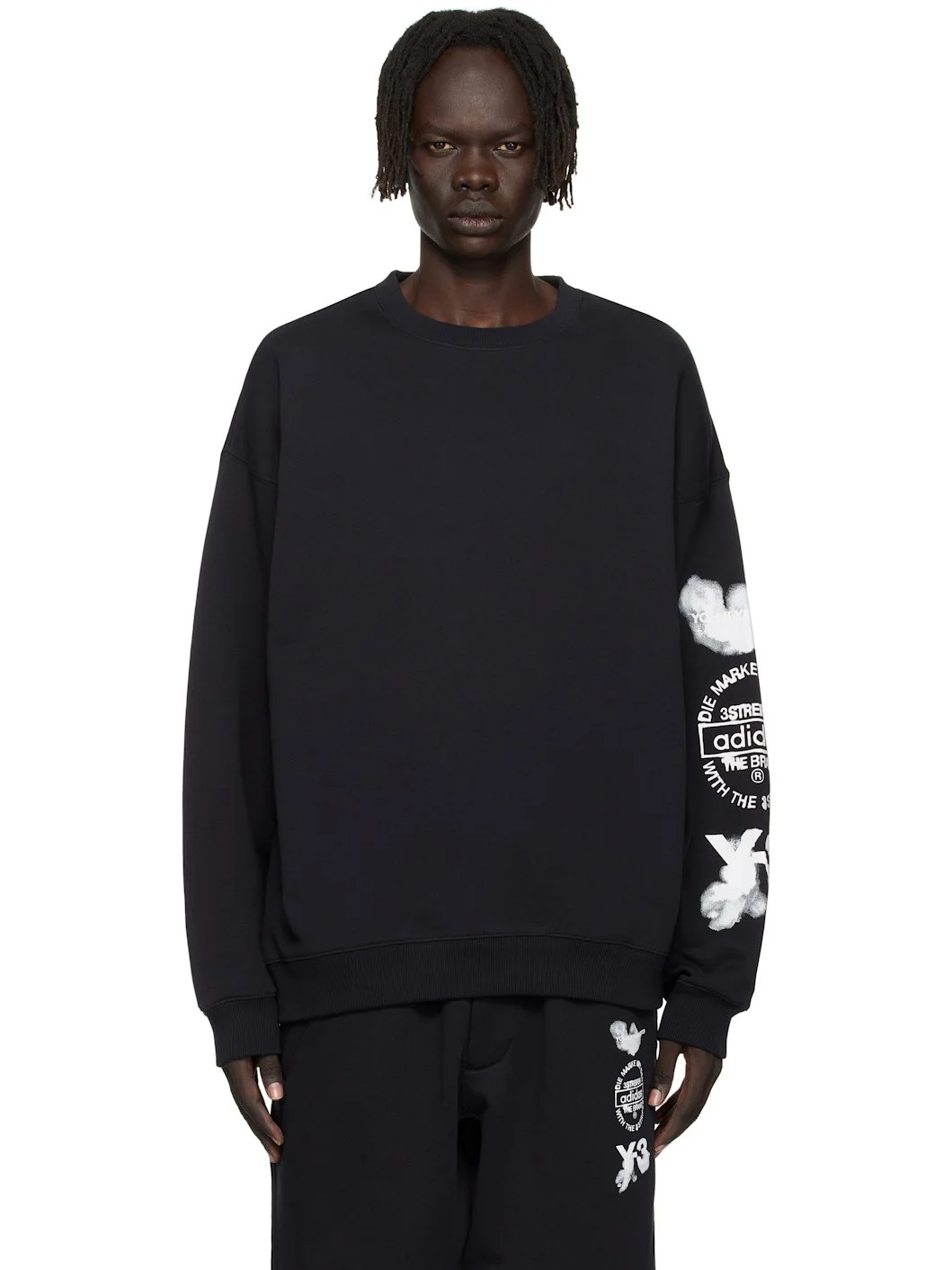 Black Graphic Crew Sweatshirt - 1