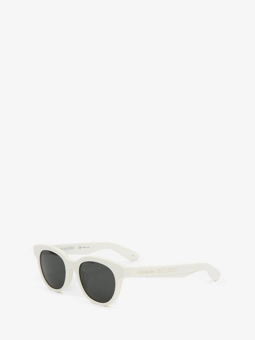 McQueen Angled Pantos Sunglasses in Elfenbeinfarben - 3