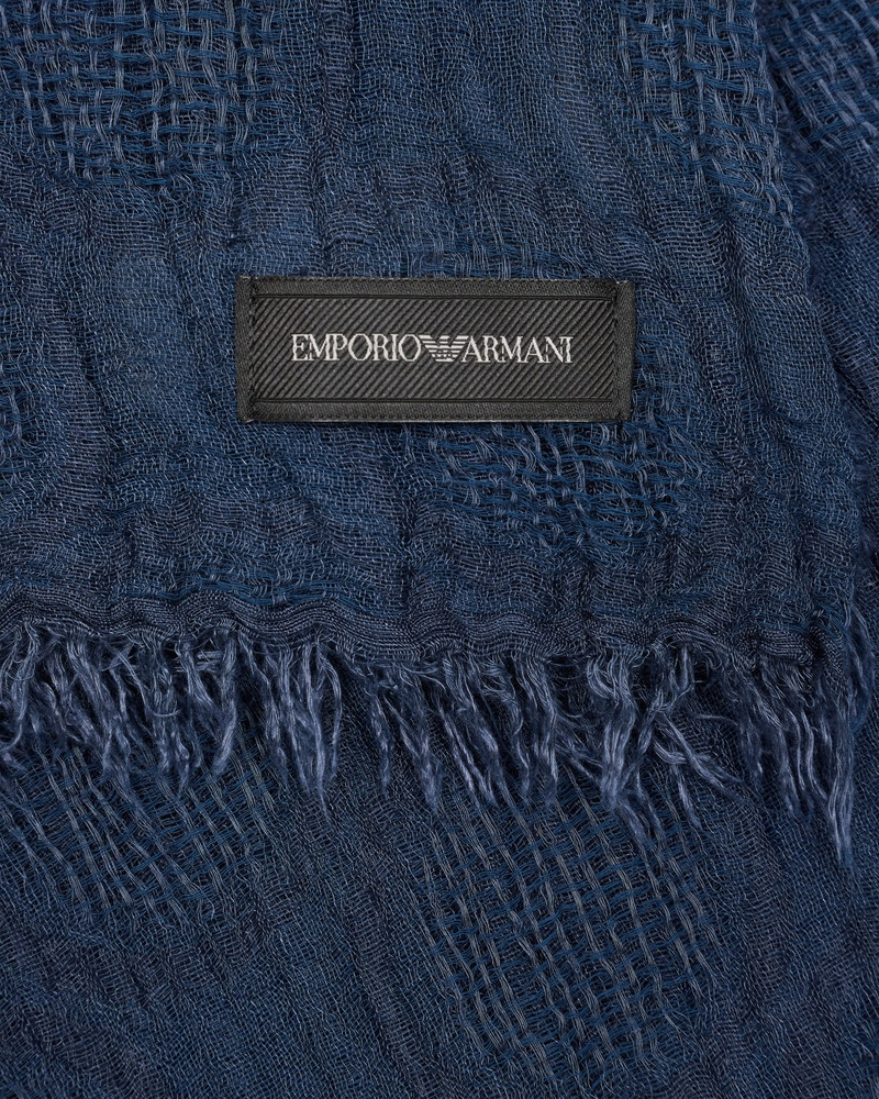 EMPORIO ARMANI BRUSHED LINEN-BLEND POLKA-DOT JACQUARD STOLE outlook