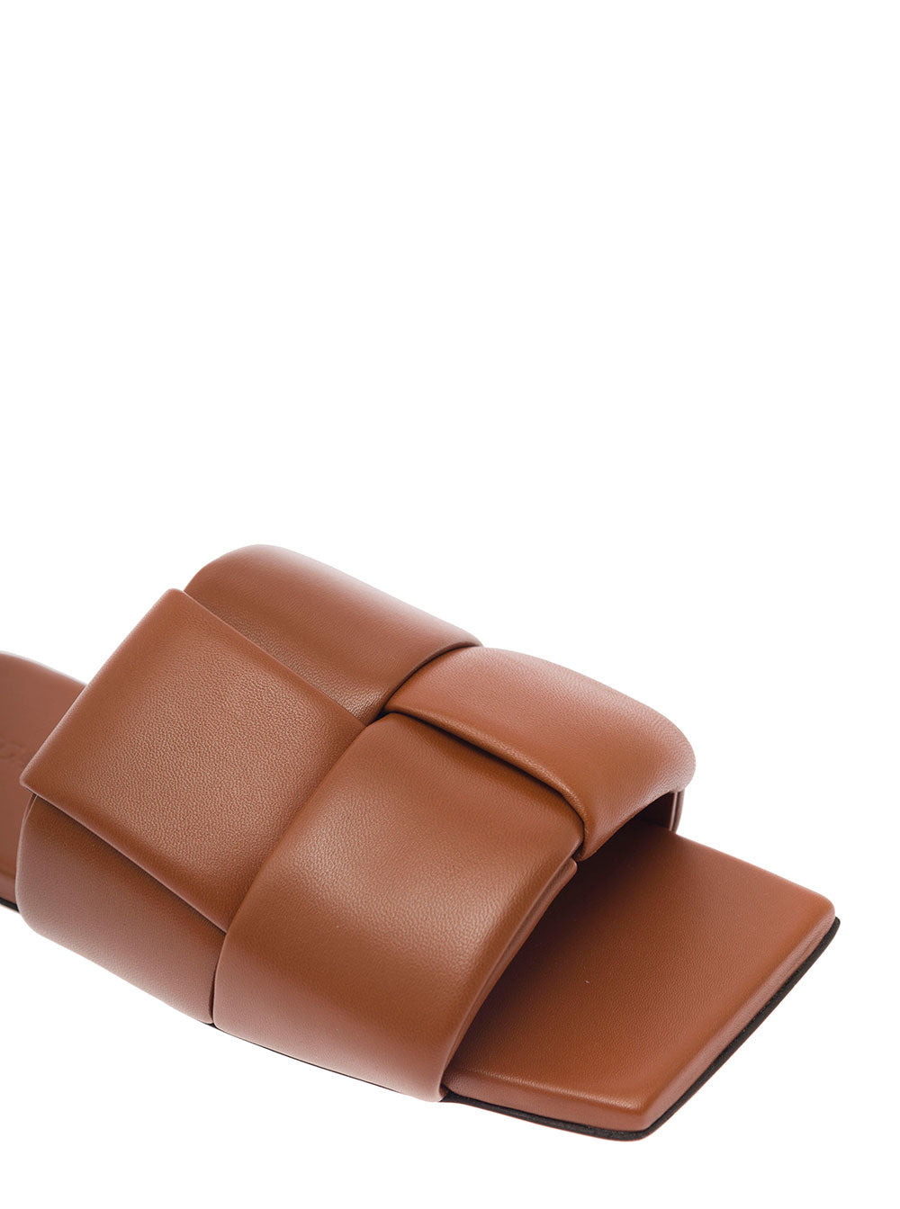 Bottega Veneta Women Brown Flat Mules With Padded Intreccio Band In Leather Woman - 4