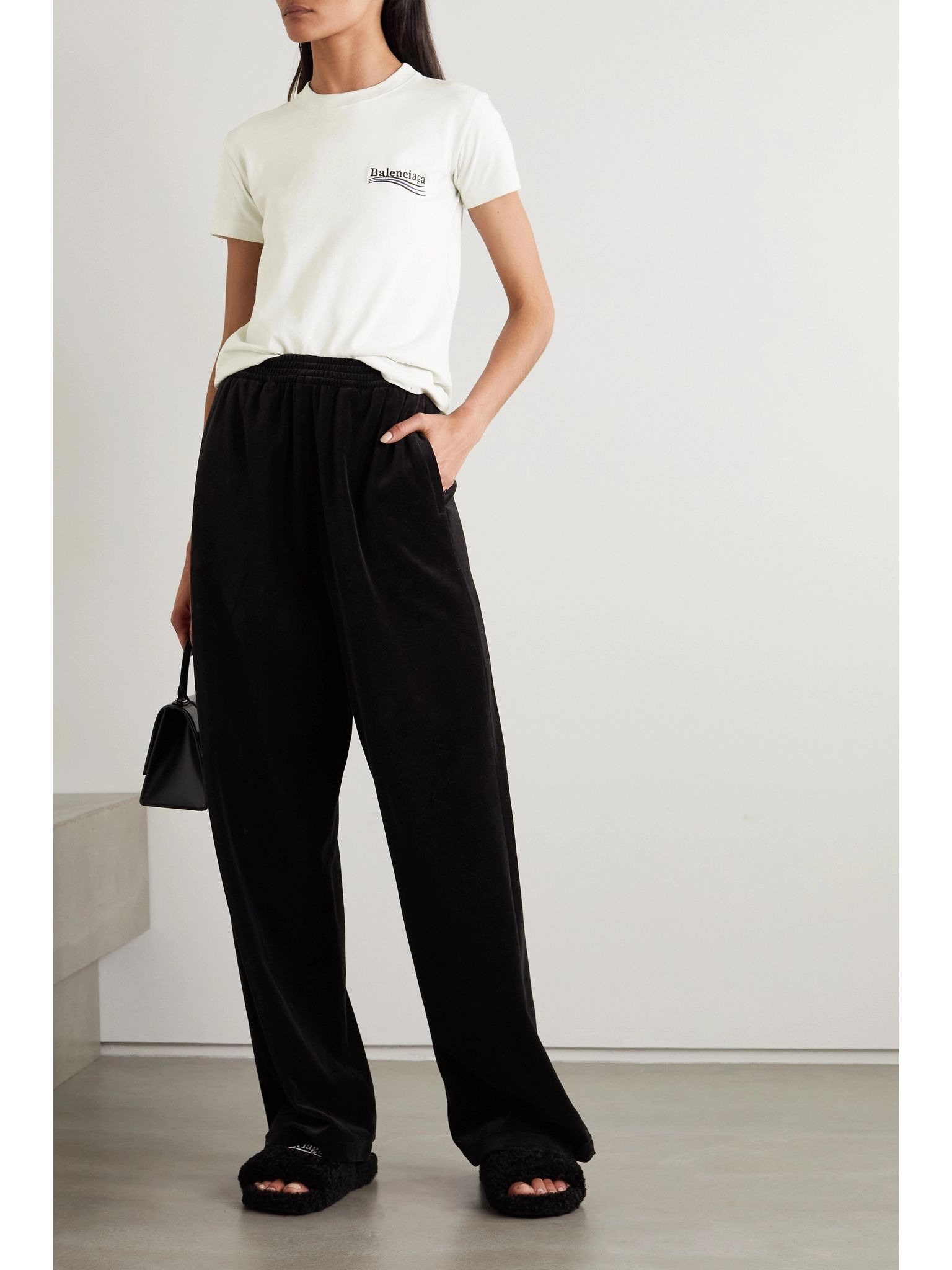 Embroidered cotton-jersey T-shirt White - 2