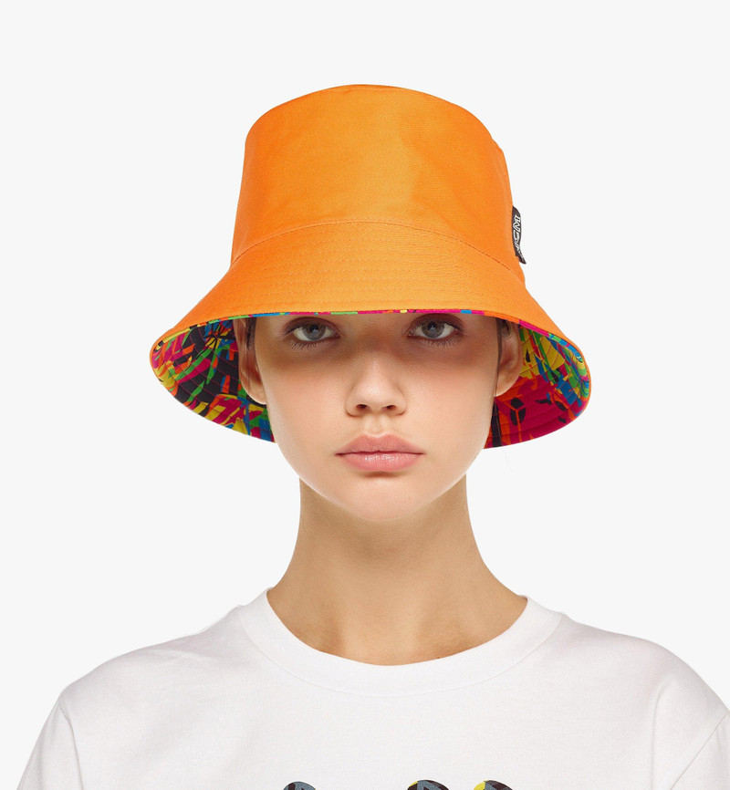 Reversible Cubic Camouflage Print Bucket Hat 4