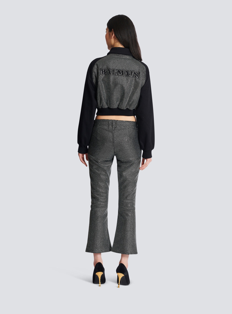 Cropped Balmain jacket with rhinestones 4