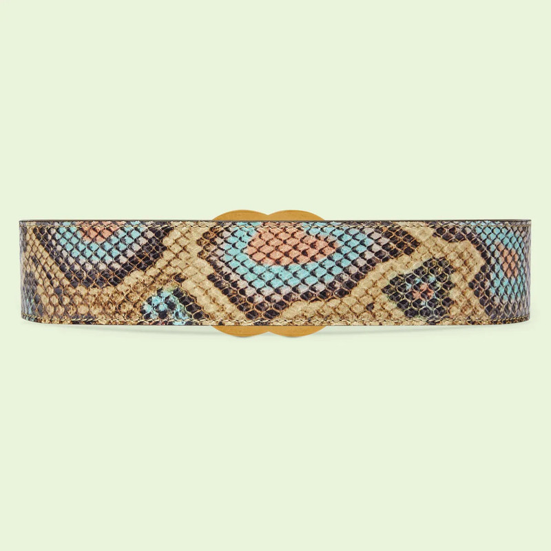 GG Marmont ostrich wide belt 3