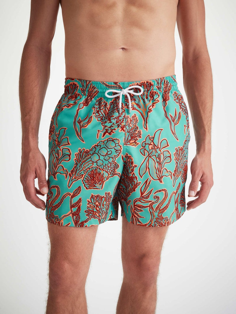 Derek Rose Men's Swim Shorts Turquoise Octopus Print outlook