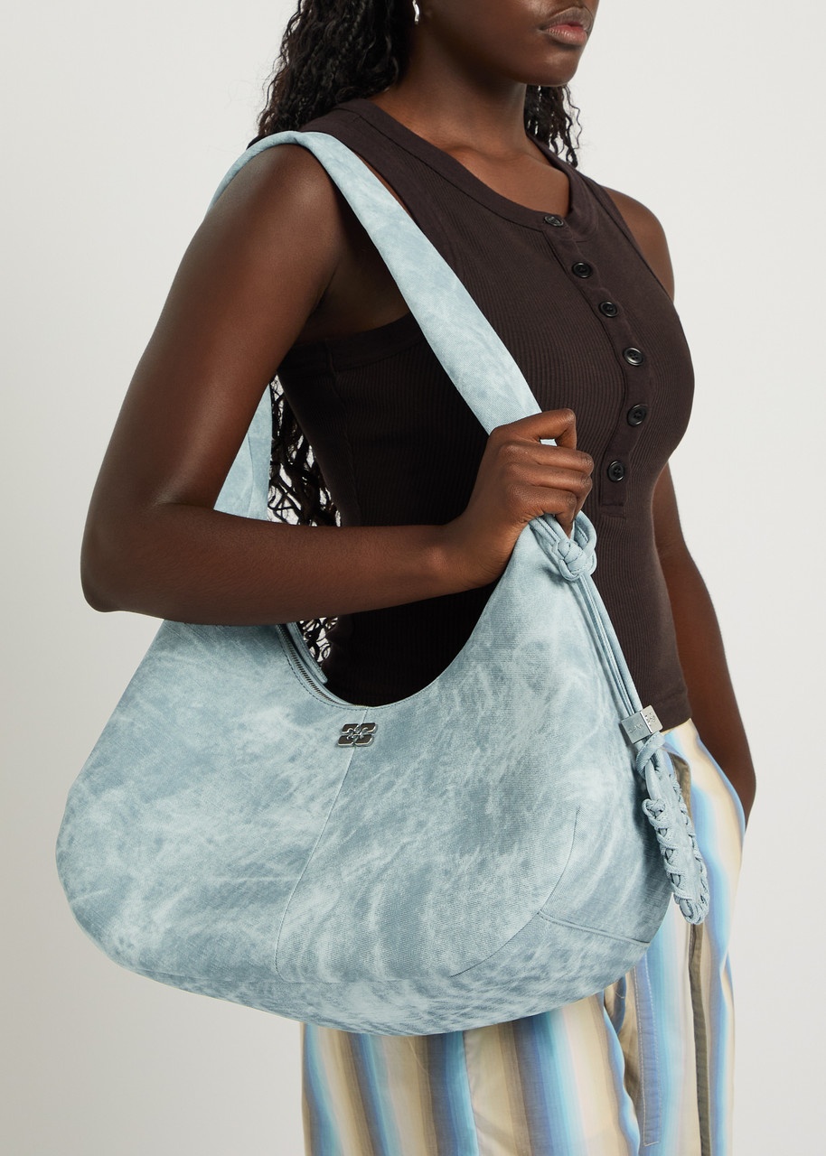 Ganni Medium Bleached Faux Leather Hobo bag - 5